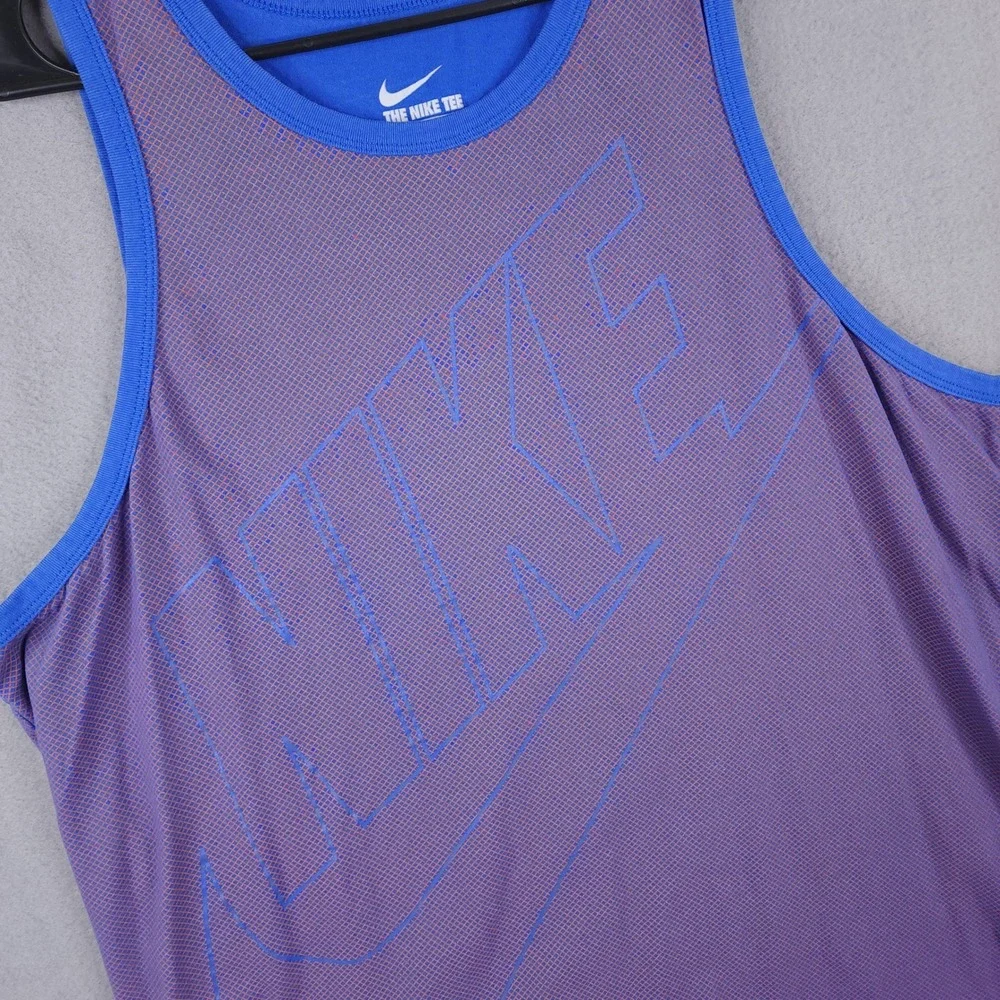 Nike Tank Top Mens XXL Purple Blue‎ Athletic Cut Graphic Sleeveless Streetwear